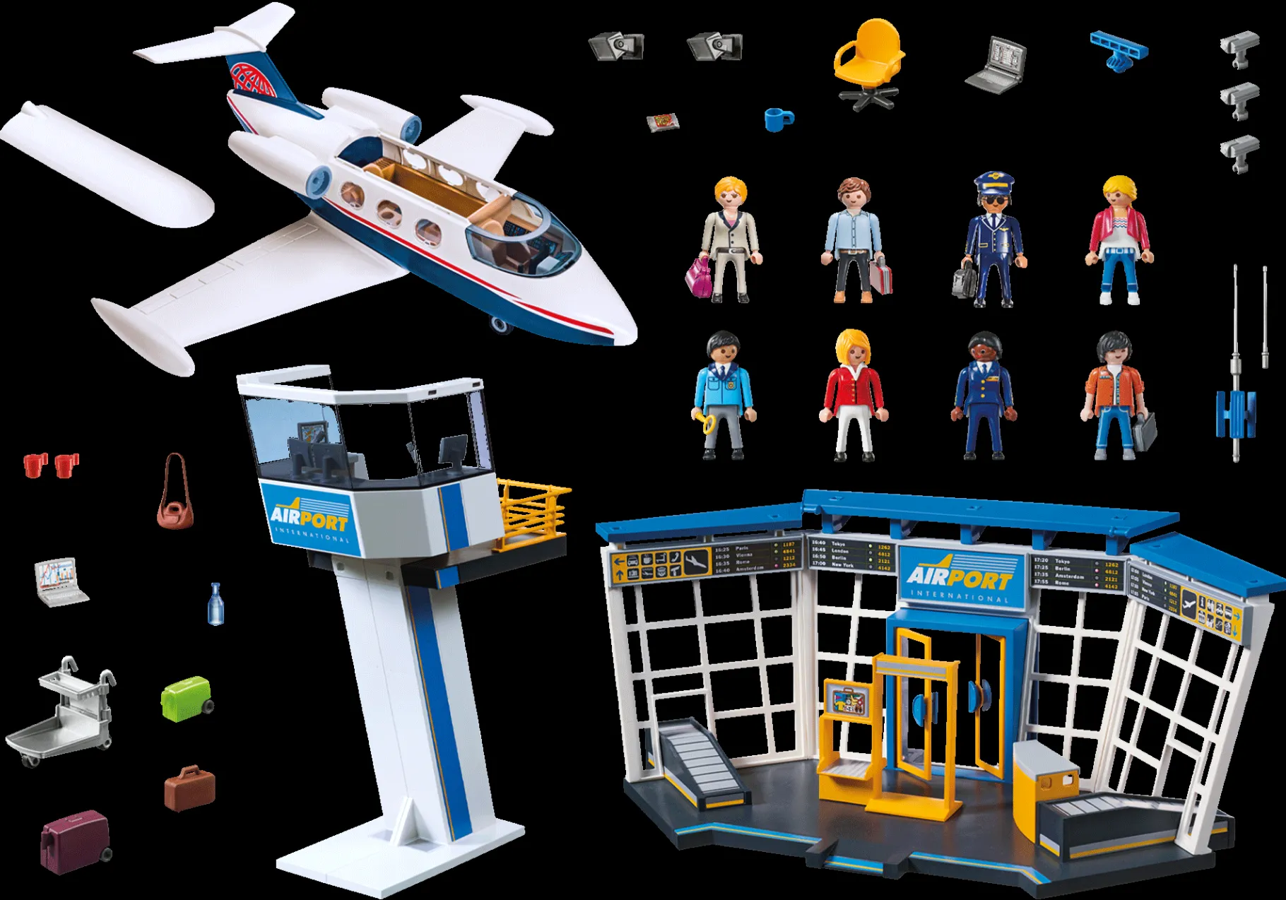 Flughafen mit Flugzeug und Tower-PLAYMOBIL Outlet