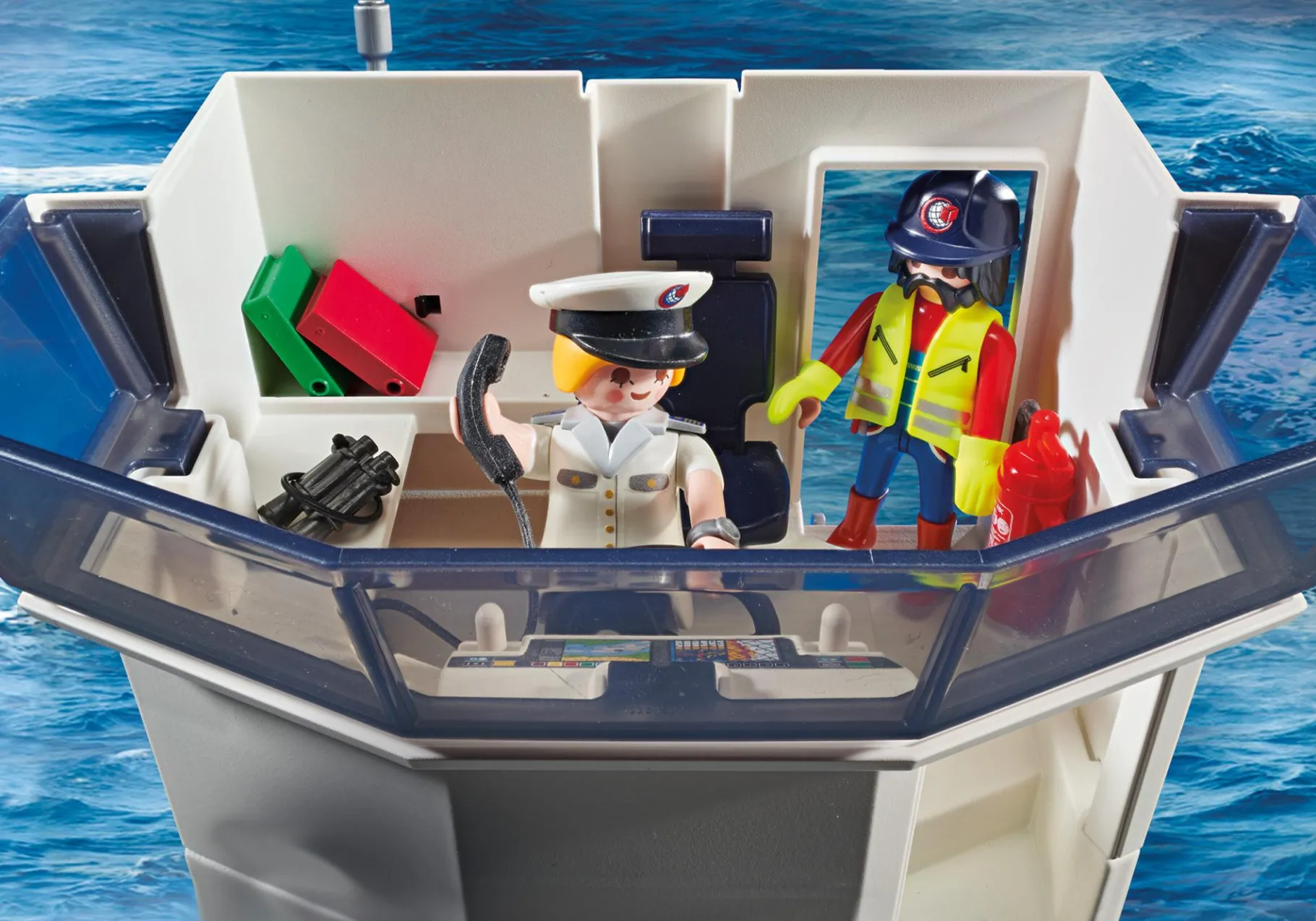 Großes Containerschiff mit Zollboot-PLAYMOBIL Clearance
