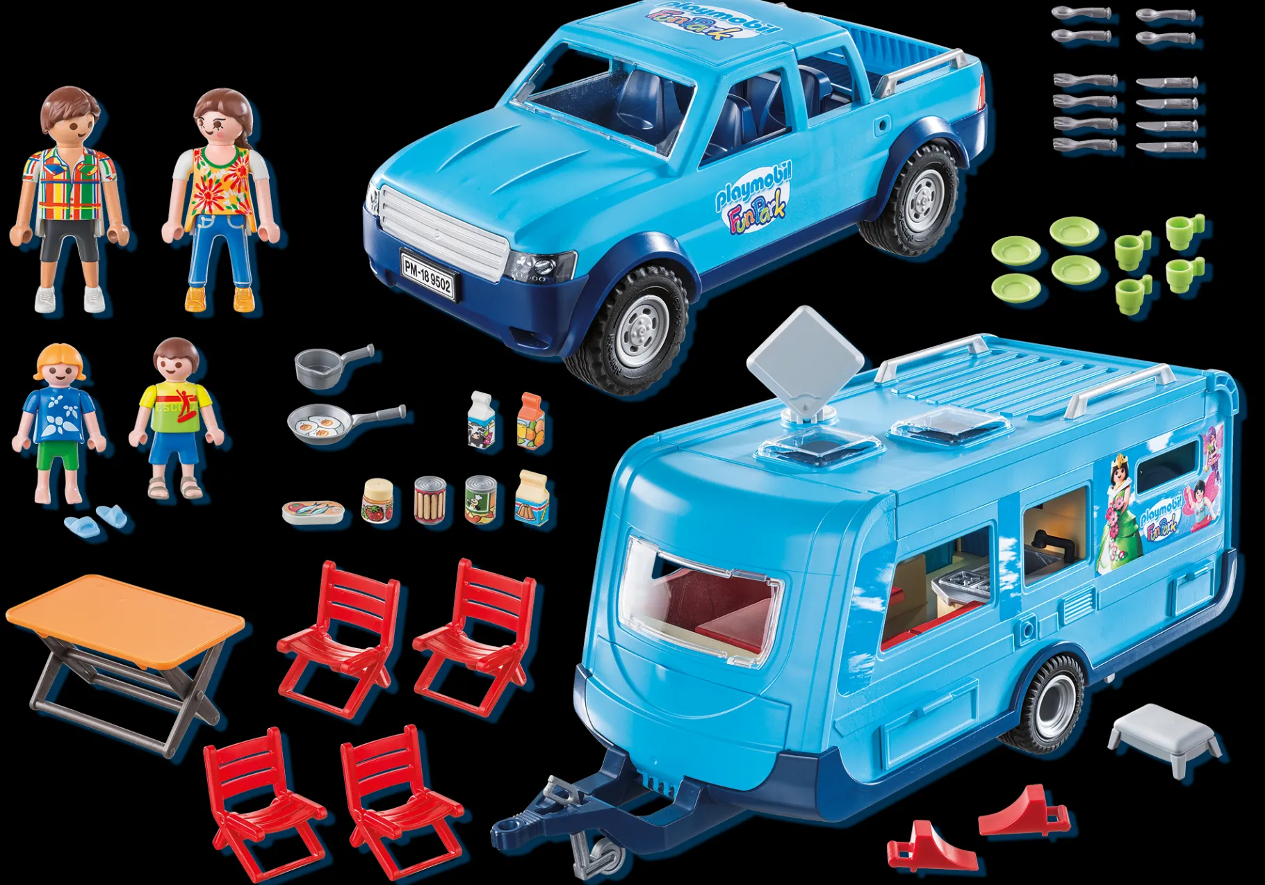 -FunPark Pick-Up mit Wohnwagen-PLAYMOBIL Outlet