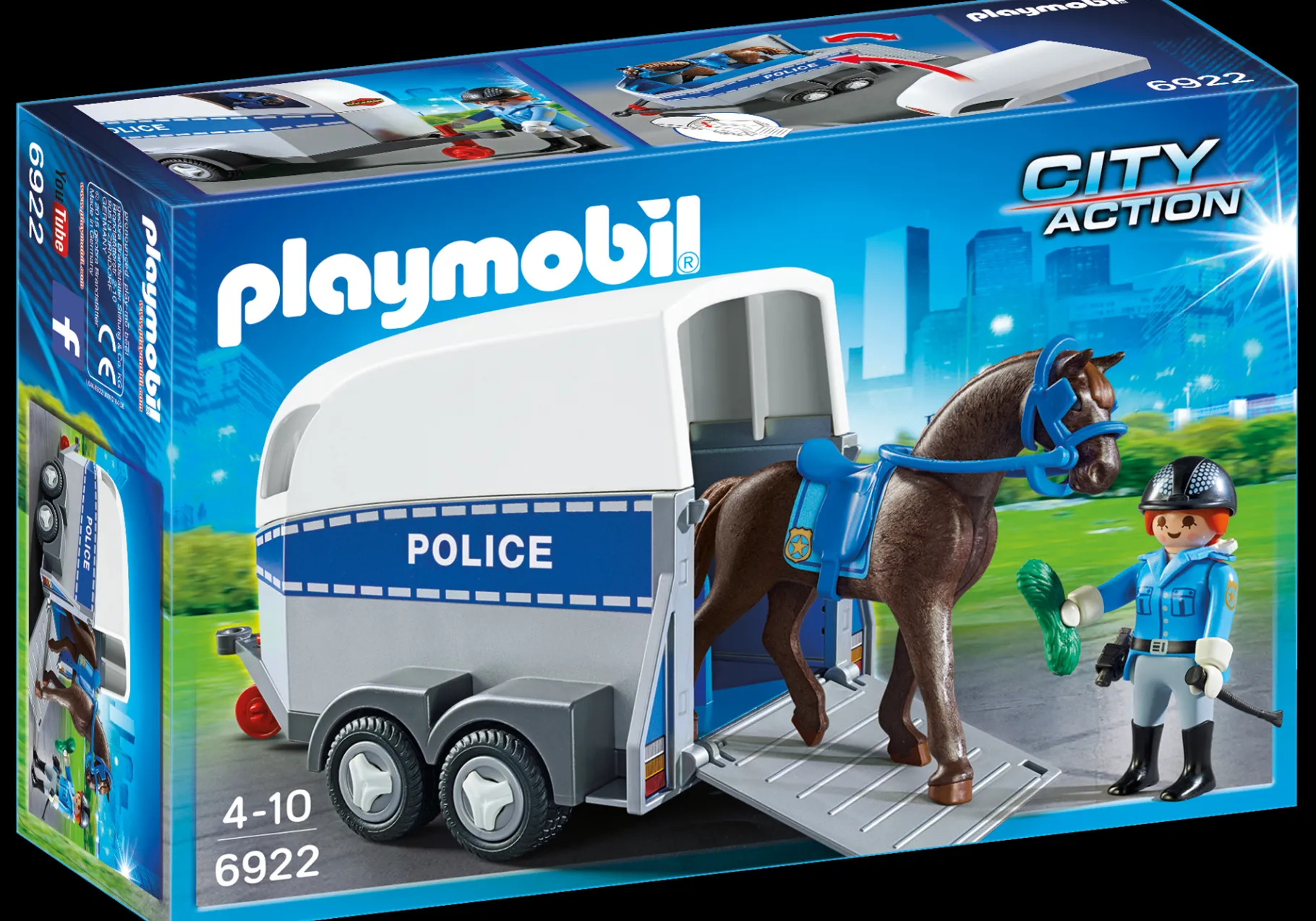 Polizeipferd mit Anhänger-PLAYMOBIL Cheap