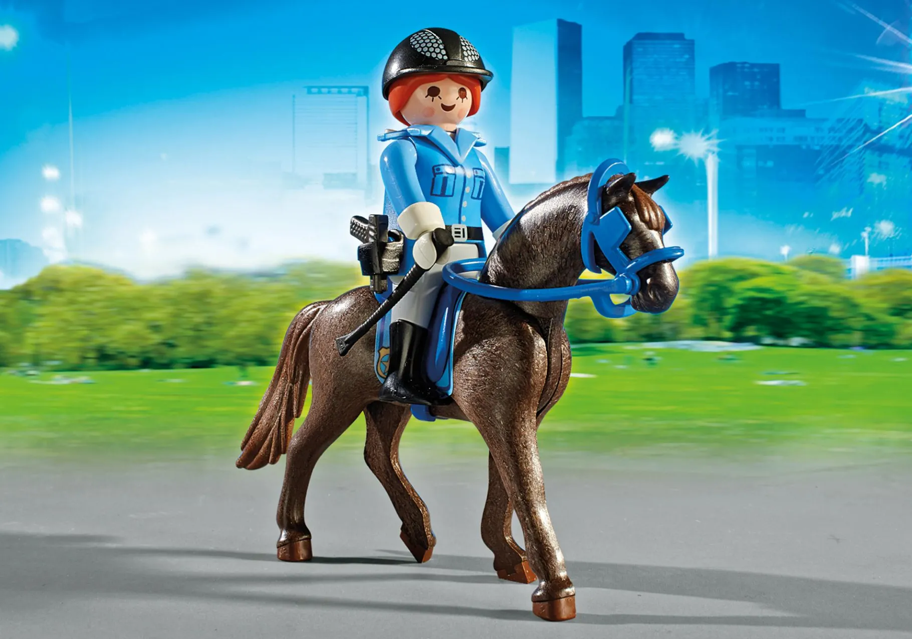 Polizeipferd mit Anhänger-PLAYMOBIL Cheap
