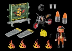 Starter Pack Stuntshow Motorrad mit Feuerwand-PLAYMOBIL Clearance