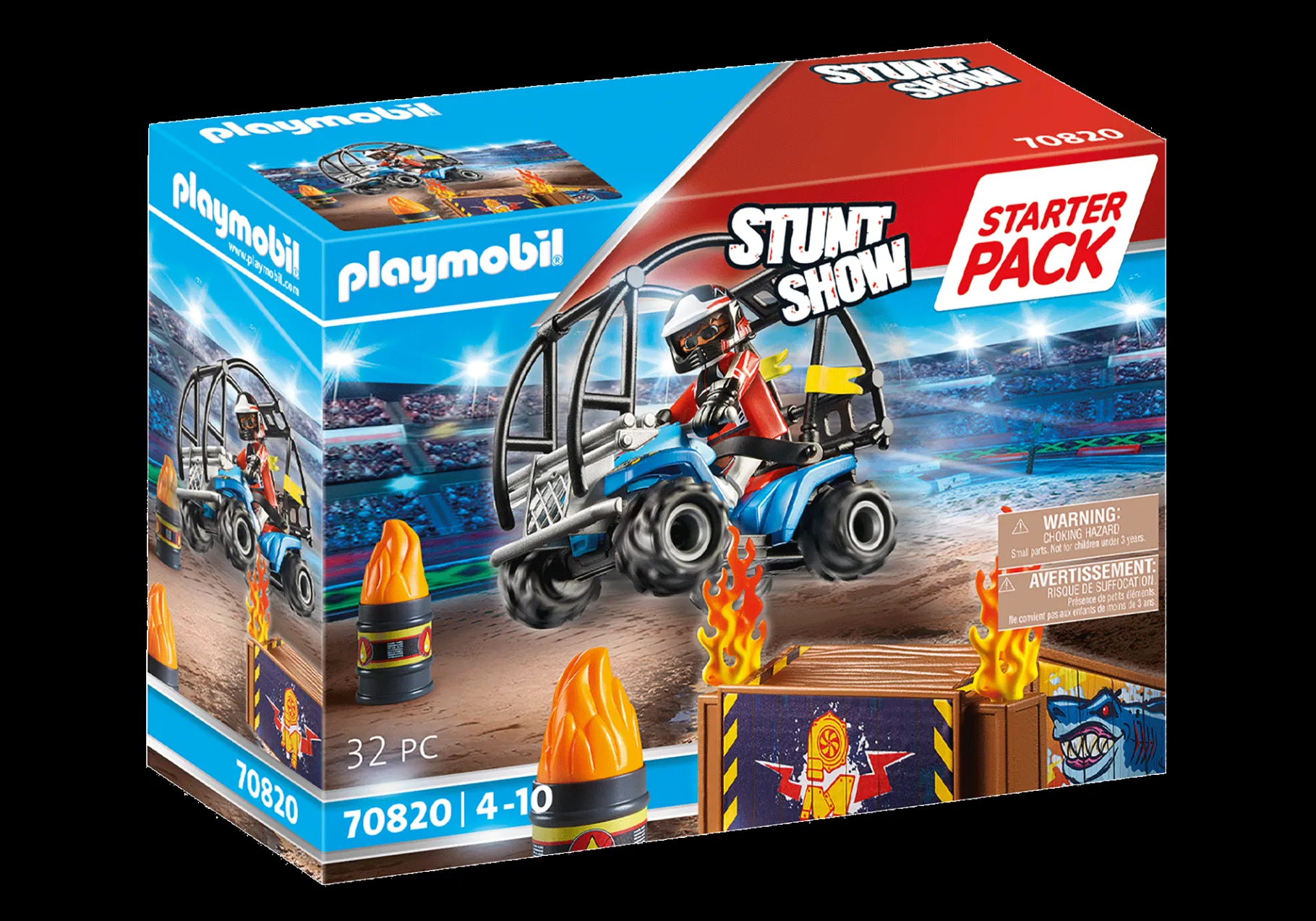 Starter Pack Stuntshow Quad mit Feuerrampe-PLAYMOBIL Shop