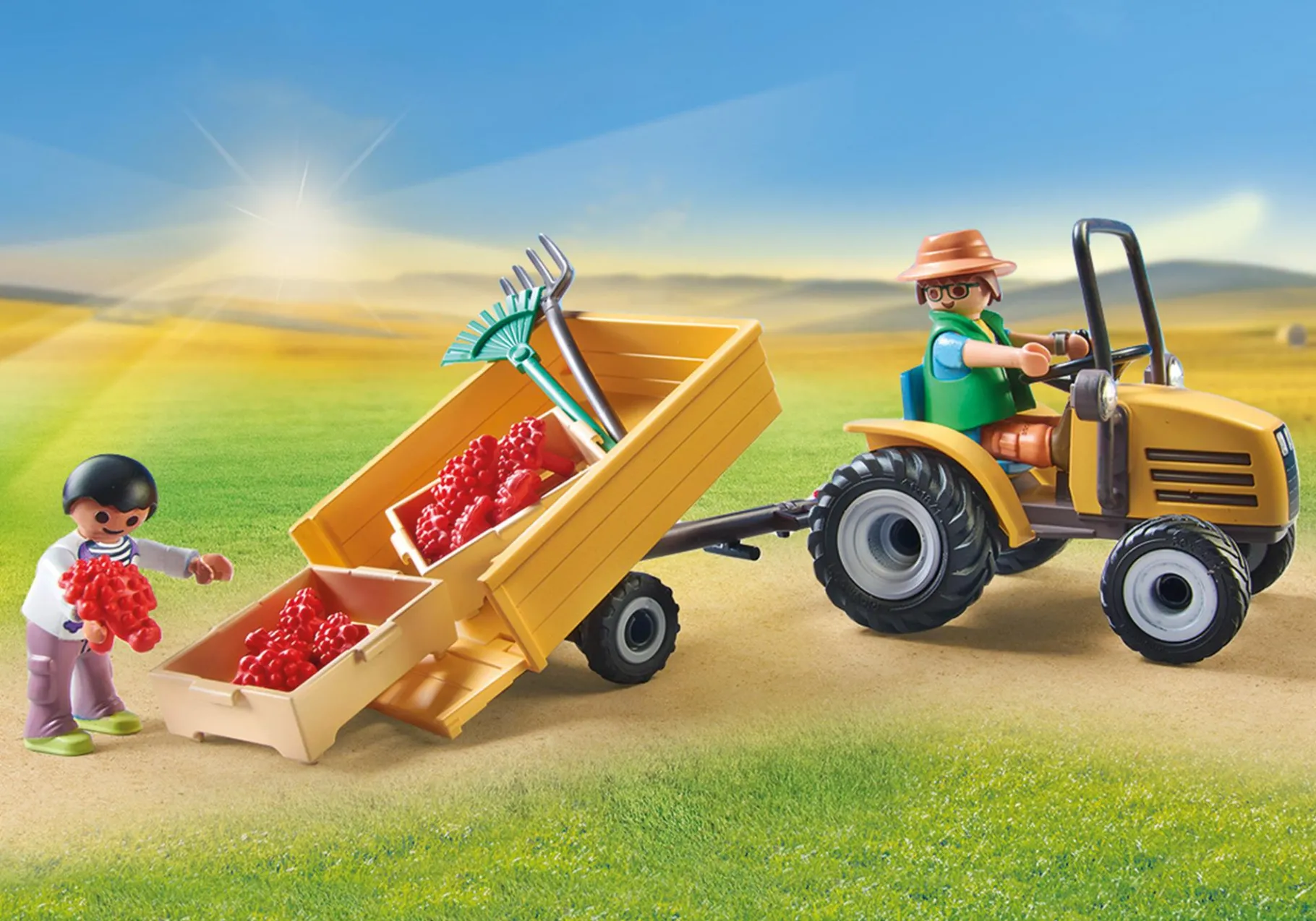 Traktor mit Anhänger und Wassertank-PLAYMOBIL Online